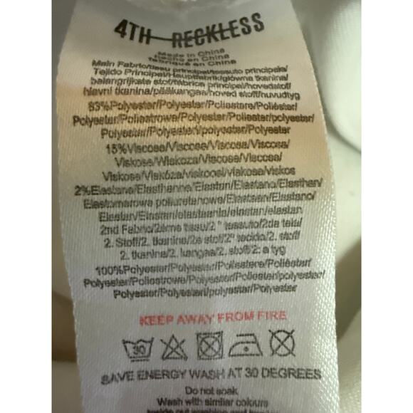 4th & Reckless White Long Sleeve Pocket Collared Button Down Shirt Blouse Top S - Picture 6 of 6